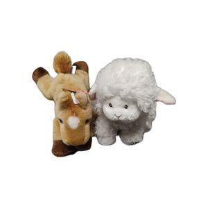 Aurora Plush Lamb Horse Beads/ Stuffed Animals Lot of 2